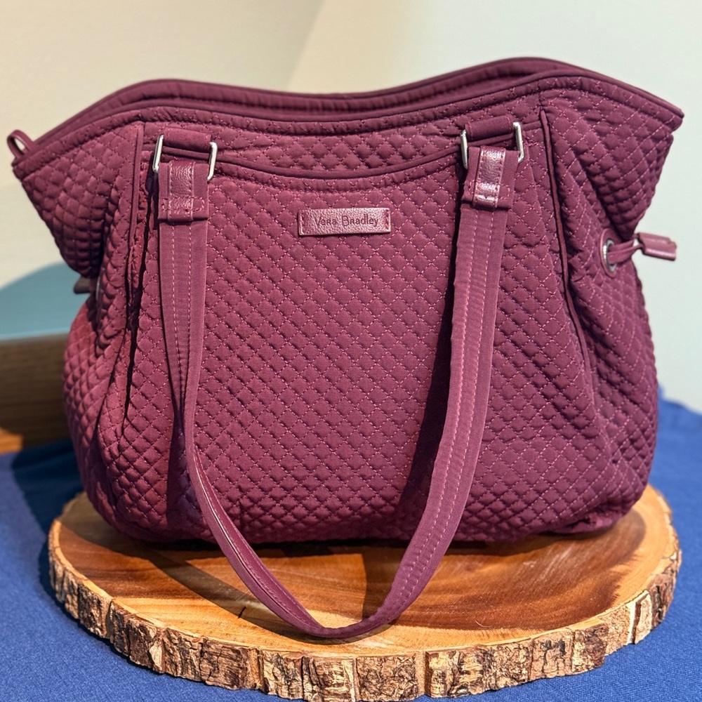 Vera Bradley Glenna Satchel Shoulder Bag - Mulled Wine Quilted Microfiber